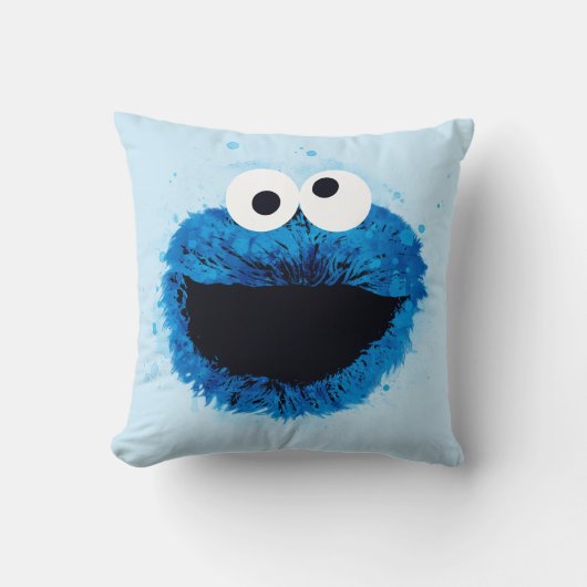 Coussin Cookie Monster | Tendance aquarelle (Recto)
