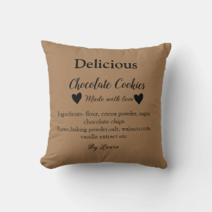 Coussin Cookies au chocolat faits maison avec amour ajoute