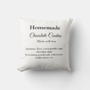 Coussin Cookies au chocolat faits maison avec amour ajoute