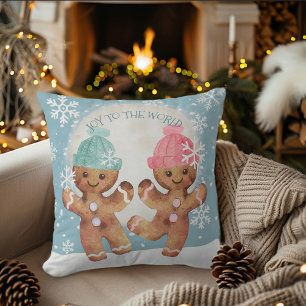 Coussin Cookies de pain d'épice dansants Joie de Noël