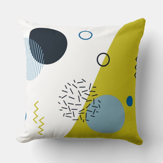 Coussin Cool, à la mode, moderne, géométrique vert-bleu de (Recto)