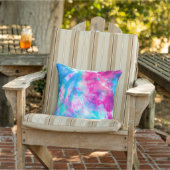 Coussin Cool Artsy Girly Purple Rose Blue Tie Dye Motif (Chaise)