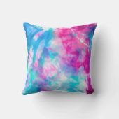 Coussin Cool Artsy Girly Purple Rose Blue Tie Dye Motif (Verso)