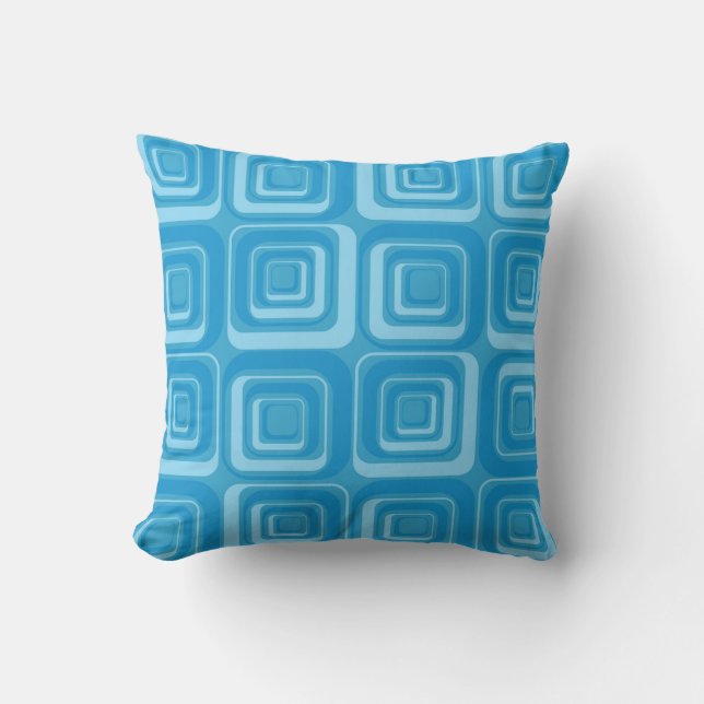 Coussin Cool Blue Layers Throw Pillow (Recto)