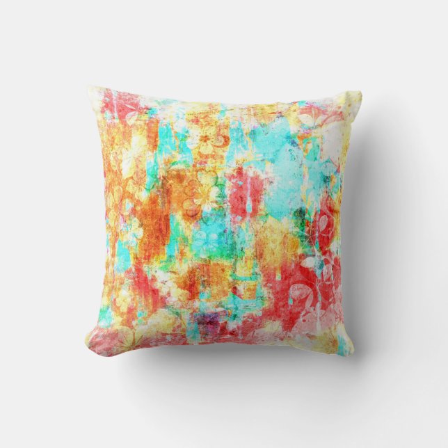 Coussin Cool chaud printemps abstrait peinture (Recto)