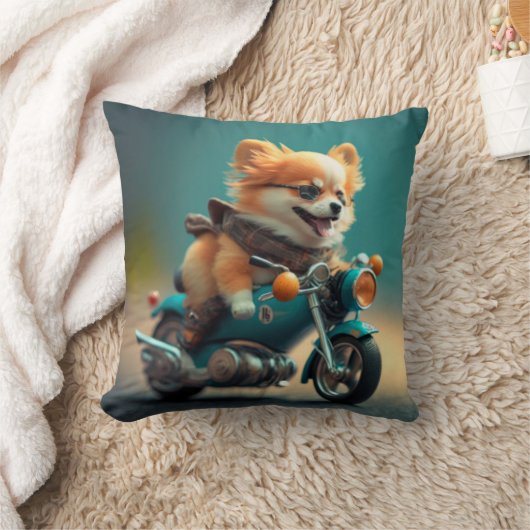 Coussin Cool chien motards conduite vélos jetez mignon ore (Couverture)