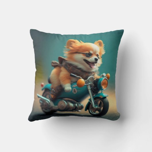 Coussin Cool chien motards conduite vélos jetez mignon ore (Verso)