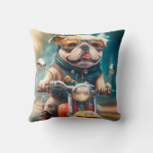 Coussin Cool chien motards conduite vélos jetez mignon ore (Verso)