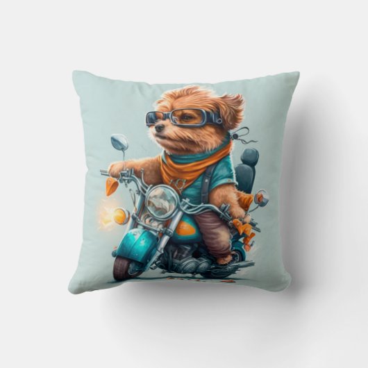 Coussin Cool chien motards conduite vélos jetez mignon ore (Verso)