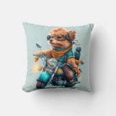Coussin Cool chien motards conduite vélos jetez mignon ore (Recto)