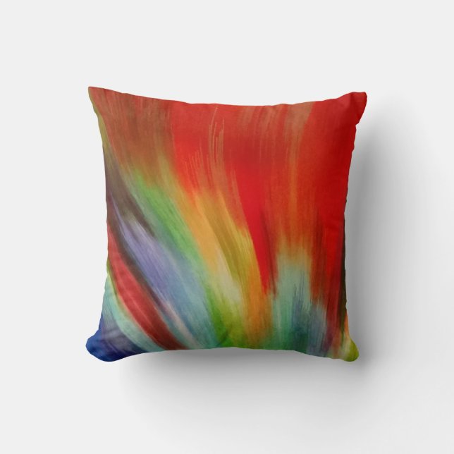 Coussin cool d'aquarelle de peinture abstraite aux couleur (Recto)