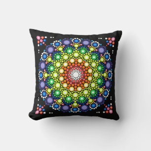 Coussin Cool et coloré Mandala motif floral