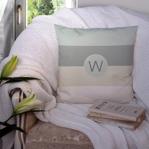 Coussin Cool et Motif de bandes calmes avec Monogramme