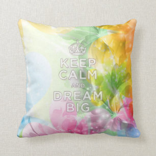 Coussin Cool génial citation tendance "Keep Calm and Drea