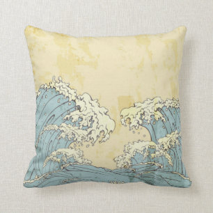 Coussin Cool grande image bleue des vagues de l'océan