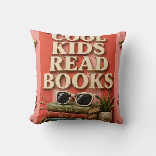 Coussin Cool Kids Read Books Reading Motivation (Recto)