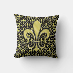Coussin Cool Mardi Gras Fleur de Lis Design