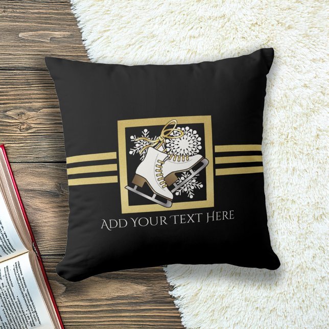 Coussin Cool Moderne Black and Gold Parties scintillant Pa (Créateur téléchargé)