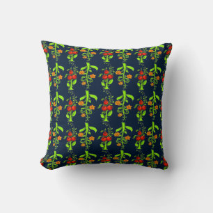 Coussin Cool Motif Chic Coloré Bleu Russe Khokhloma