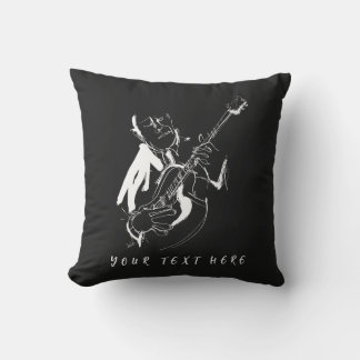 Coussin Cool Retro Guitarist Custom Name(名入れ対応)