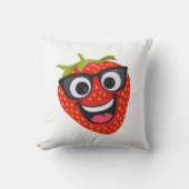 Coussin Cool Strawberry Character – Fun Kawaii Fruit Art (Recto)