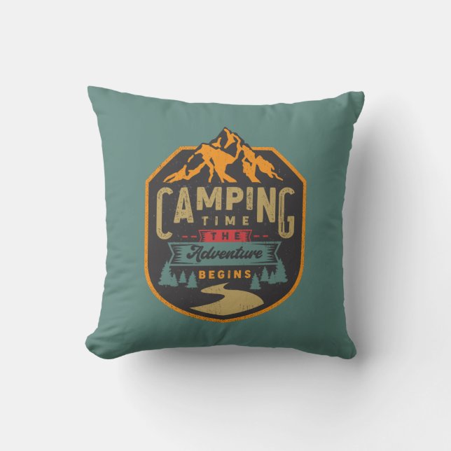 Coussin cool temps camping aventure mot art (Recto)