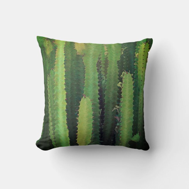 Coussin cool vert cactus art nature design (Recto)