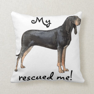 Coussin Coonhound noir et bronzage de délivrance