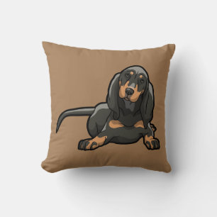Coussin Coonhound Noir & Tan réversible