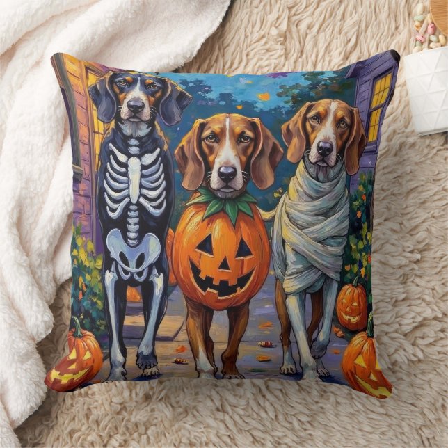 Coussin Coonhound Treeing Walker en costumes d'Halloween (Couverture)