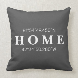Coussin Coordonnées de maison personnalisées Lancer l'or