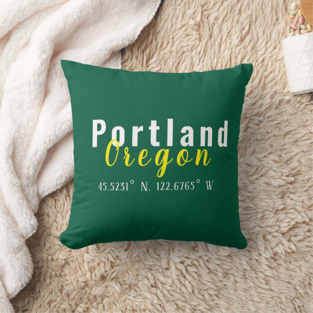 Coussin Coordonnées de Portland Oregon (Couverture)