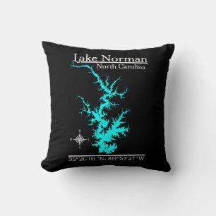 Coussin Coordonnées du lac Norman en Caroline du Nord