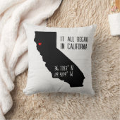 Coussin Coordonnées GPS de Californie avec cœur (Couverture)