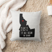 Coussin Coordonnées GPS de l'Idaho avec Cœur (Couverture)