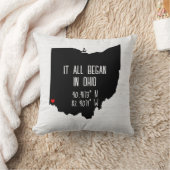 Coussin Coordonnées GPS de l'Ohio avec Cœur (Couverture)