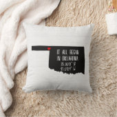 Coussin Coordonnées GPS de l'Oklahoma avec cœur (Couverture)