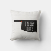Coussin Coordonnées GPS de l'Oklahoma avec cœur (Recto)