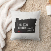 Coussin Coordonnées GPS de l'Oregon avec Cœur (Couverture)