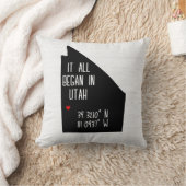 Coussin Coordonnées GPS de l'Utah avec Cœur (Couverture)