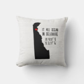 Coussin Coordonnées GPS du Delaware avec cœur (Recto)