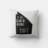 Coussin Coordonnées GPS du Nevada avec cœur (Recto)