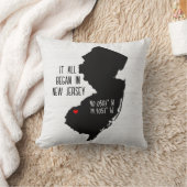 Coussin Coordonnées GPS du New Jersey avec coeur (Couverture)