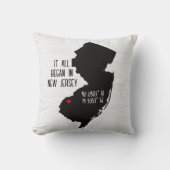 Coussin Coordonnées GPS du New Jersey avec coeur (Recto)