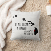 Coussin Coordonnées GPS Hawaii avec coeur (Couverture)