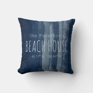 Coussin Coordonnées personnalisées Beach House Marine