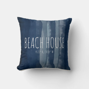 Coussin Coordonnées personnalisées Beach House Marine