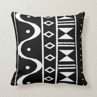 Coussin Copie africaine I carreaux noirs/blancs