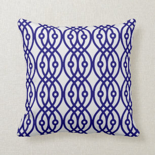 Coussin Copie de kimono, gris argenté et bleu marine