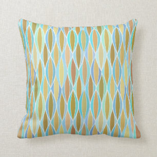 Coussin Copie de ruban de la moitié du siècle - bleus et